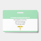 Badge Infirmière autorisée | Photo ID médical (Arrière)