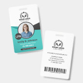 Badge Infirmière auxiliaire autorisée IAA Code-barres ph (Avant & arrière)