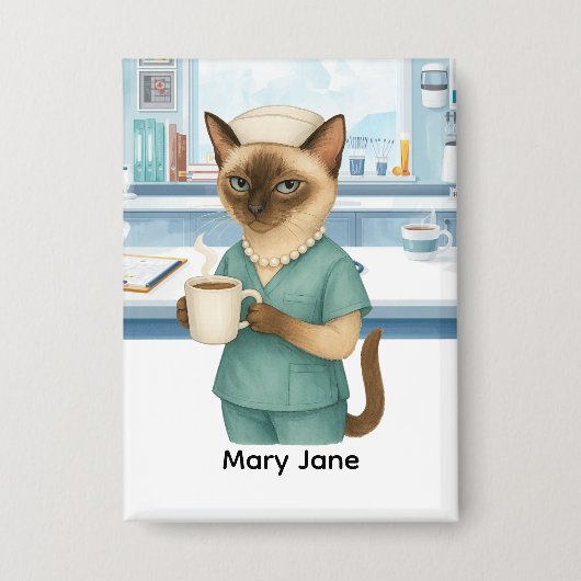 Badge Infirmière Daly life Café First pour amoureux de l (Recto)