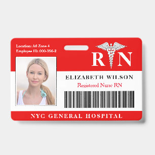 Badge Infirmière de la RN ID photo de l'employé Médi