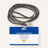 Badge Infirmière de la RN| ID photo de l'employé Médical (Derrière avec lanière)