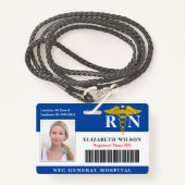 Badge Infirmière de la RN| ID photo de l'employé Médical (Devant avec lanière)