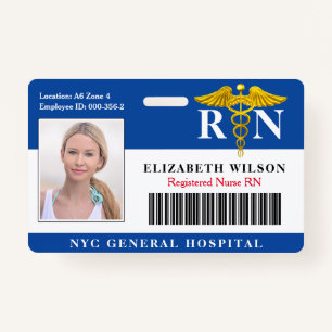 Badge Infirmière de la RN ID photo de l'employé Médical