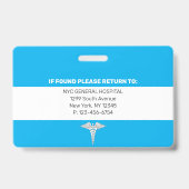 Badge Infirmière de la RN| ID photo de l'employé Médical (Arrière)