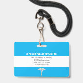 Badge Infirmière de la RN| ID photo de l'employé Médical (Arrière avec lanière)