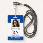 Badge Infirmière de la RN moderne (Devant avec lanière)