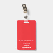 Badge Infirmière de salle d'opération médicale rouge Pho (Arrière avec clip)