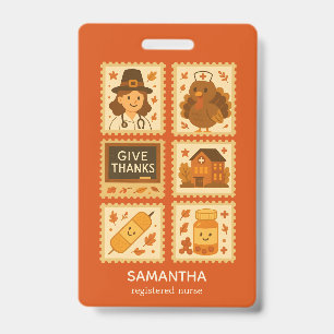Badge Infirmière de Thanksgiving Collage Infirmière