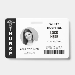 Badge Infirmière des soins aux aînés ID modèle photo noi