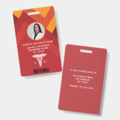 Badge Infirmière diplômée à la géométrie abstraite Photo (Avant & arrière)