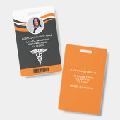 Badge Infirmière diplômée de conception moderne Photo ID (Avant & arrière)