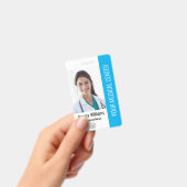 Badge Infirmière diplômée ID employé Bleu (Manuel / portable)