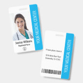 Badge Infirmière diplômée ID employé Bleu (Avant & arrière)