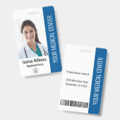 Badge Infirmière diplômée IDE matricule bleu (Avant & arrière)