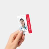 Badge Infirmière diplômée IDE matricule rouge (Manuel / portable)