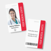 Badge Infirmière diplômée IDE matricule rouge (Avant & arrière)