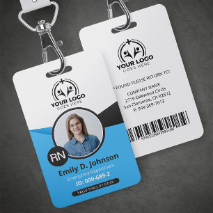 Badge Infirmière diplômée IDE Photo & Code-barres Médica