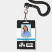 Badge Infirmière diplômée Nom Photo Code du lecteur de b (Avant avec lanière)