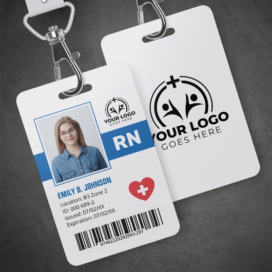 Badge Infirmière diplômée professionnelle ID & code-barr