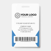 Badge Infirmière diplômée RN Logo Photo & Code-barres (Arrière)