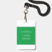 Badge Infirmière diplômée RN triangles verts géométrique (Arrière avec lanière)