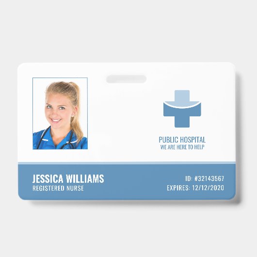 Badge Infirmière Élégante Infirmière Autorisée ID du Per (Avant)