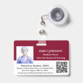 Badge Infirmière étudiante de Personnaliser moderne (Avant avec rétractable)