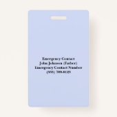 Badge Infirmière étudiante personnalisée (Dos)