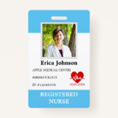 Badge infirmière hospitalière personnalisée Logo de l'em (Devant)