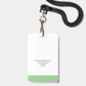 Badge Infirmière inscrite à la verticale Nom du logo bad (Arrière avec lanière)