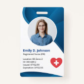 Badge Infirmière inscrite bleu moderne RN (Devant)