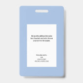 Badge Infirmière inscrite Carte d'identité de l'hôpital  (Back)