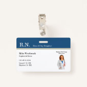 Badge Infirmière inscrite Carte d'identité photo Modèles (Dos avec clip)