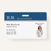 Badge Infirmière inscrite Carte d'identité photo Modèles (Dos)