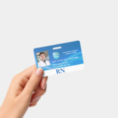 Badge Infirmière inscrite horizontale, ID photo LPN avec (Handheld)