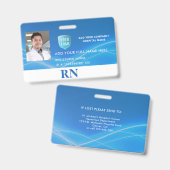 Badge Infirmière inscrite horizontale, ID photo LPN avec (Front & Back)