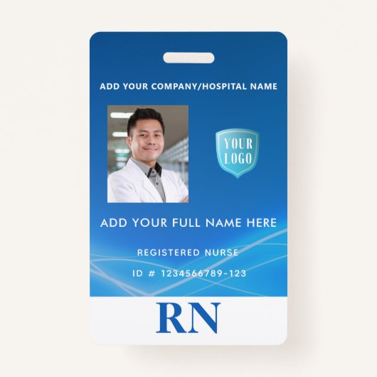 Badge Infirmière inscrite, ID photo LPN avec logo (Devant)