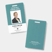 Badge Infirmière inscrite ID Professionnel Turquoise sim (Recto et verso)