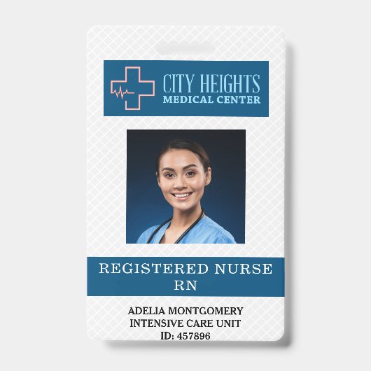 Badge Infirmière inscrite Nom de la RN Identifiant photo (Front)