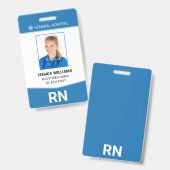 Badge Infirmière inscrite RN ID employé (Recto et verso)