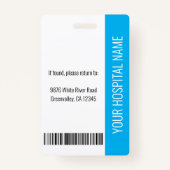 Badge Infirmière inscrite RN Médicale Blue Photo ID Trav (Dos)