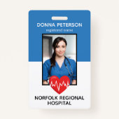 Badge Infirmière inscrite RN Médicale Blue Photo ID Trav (Devant)