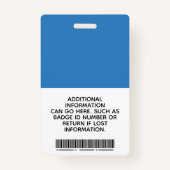 Badge Infirmière inscrite RN Médicale Blue Photo ID Trav (Dos)