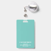 Badge Infirmière inscrite RN Modèle photo blanc et vert (Arrière avec rétractable)