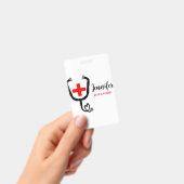 Badge Infirmière médecin rouge plus stéthoscope ajouter (Manuel / portable)