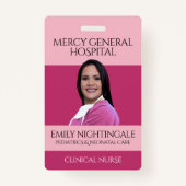 Badge Infirmière Médicale rose Caduceus Hospital (Devant)