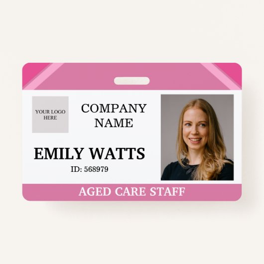 Badge Infirmière Médicale rose - Sécurité des soins âgés (Devant)