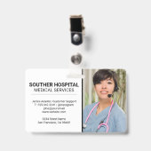 Badge Infirmière Médicale | Service client (Face avec clip)
