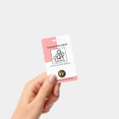 Badge Infirmière Modèle photo de colonne rose verticale  (À main)