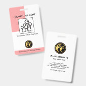 Badge Infirmière Modèle photo de colonne rose verticale  (Recto et verso)